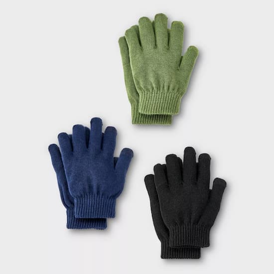 Cat & Jack Kids' 3pk Value Gloves